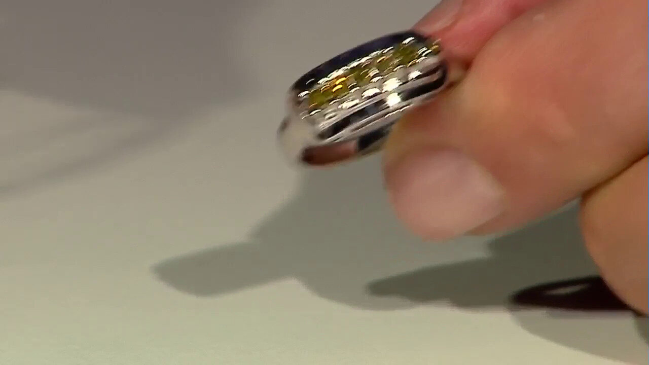 Video Fancy Diamond Silver Ring