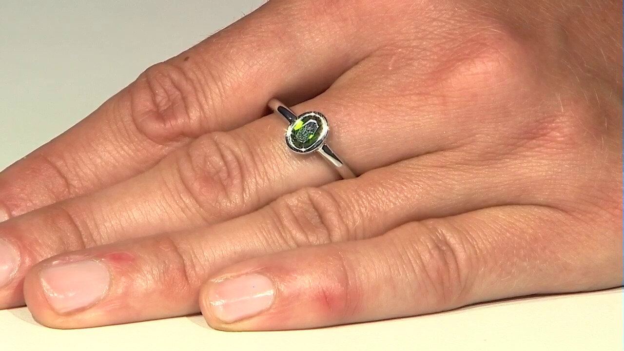 Video Bague en argent et Diopside de Russie