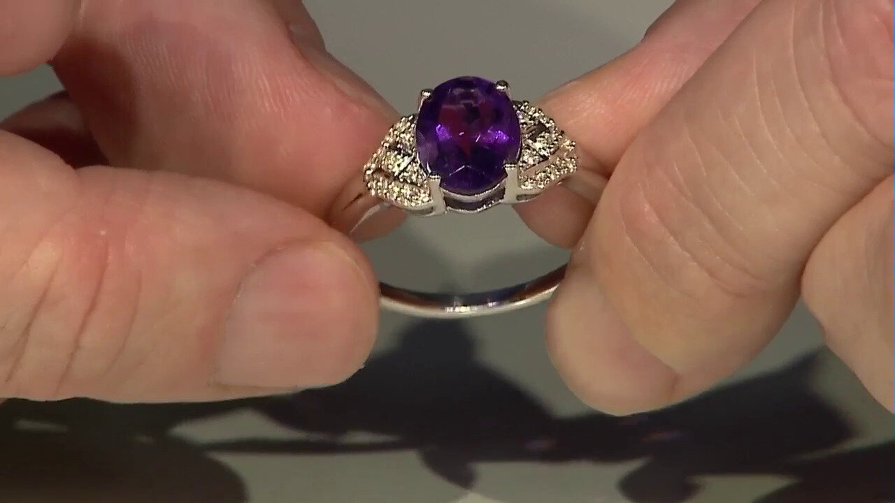 Video Amethyst Silver Ring