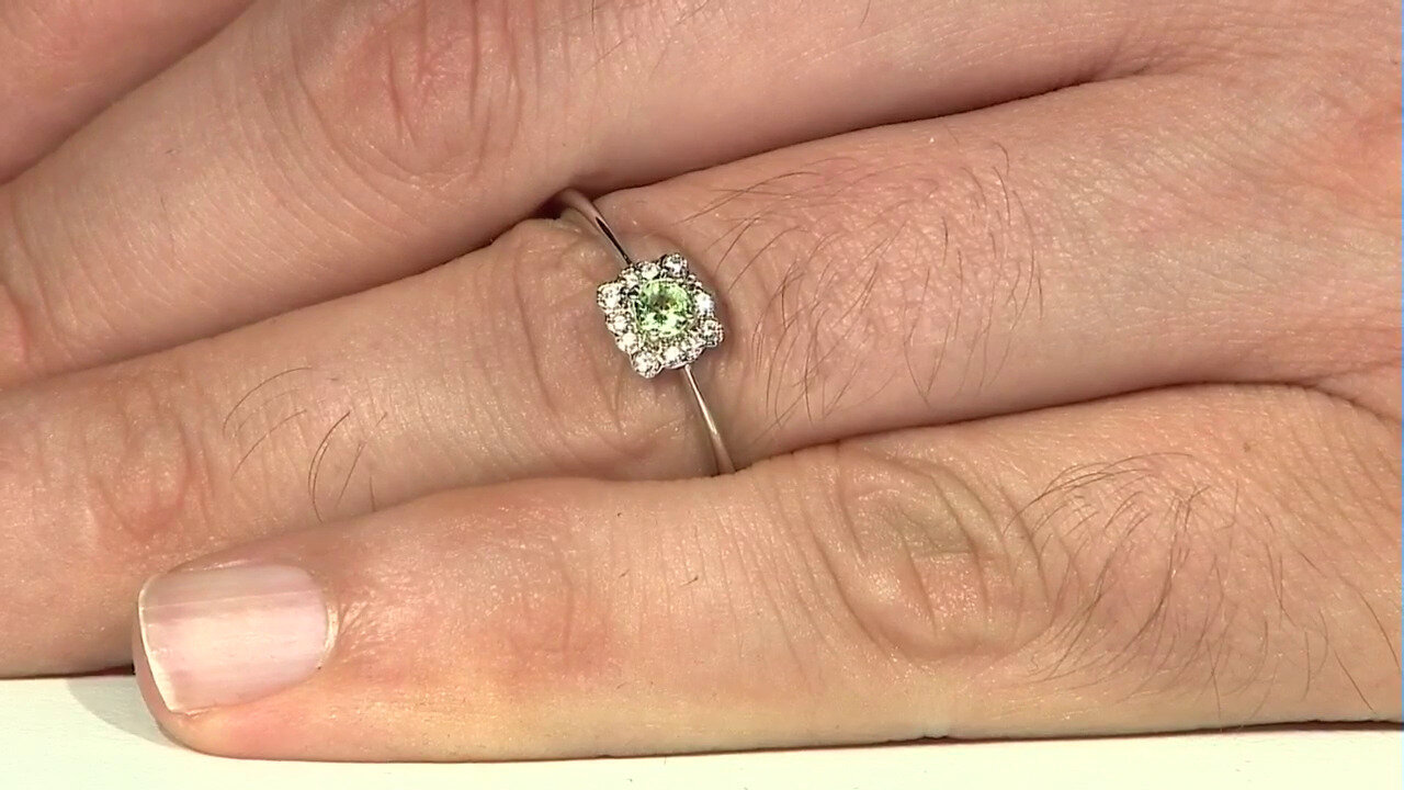 Video Bague en argent et Grenat vert menthe de Merelani