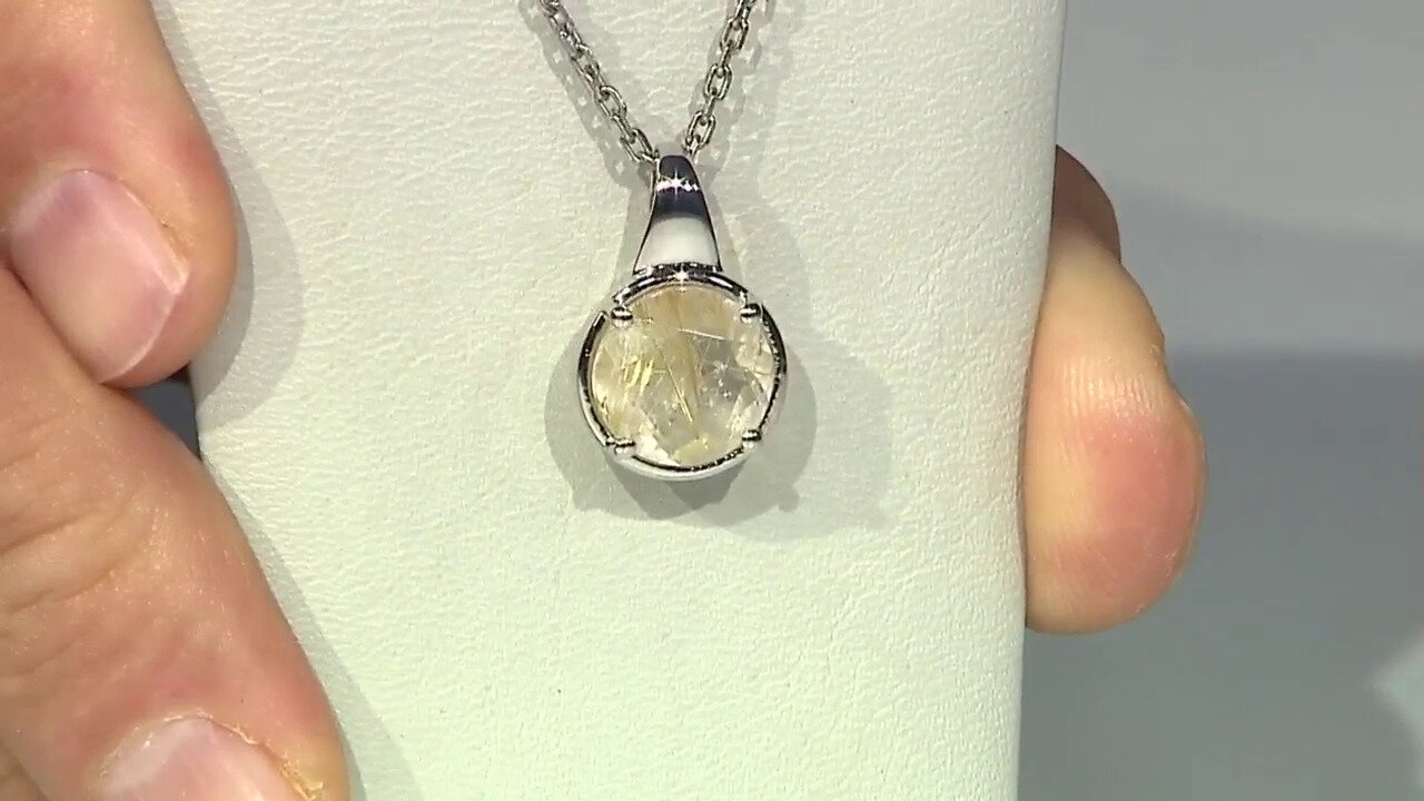 Video Rutile Quartz Silver Pendant