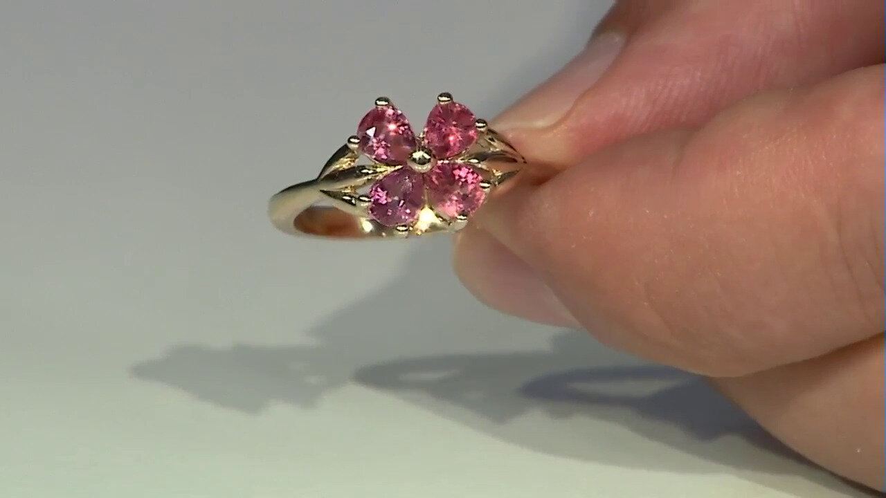 Video Bague en or et Saphir Padparadscha non chauffé