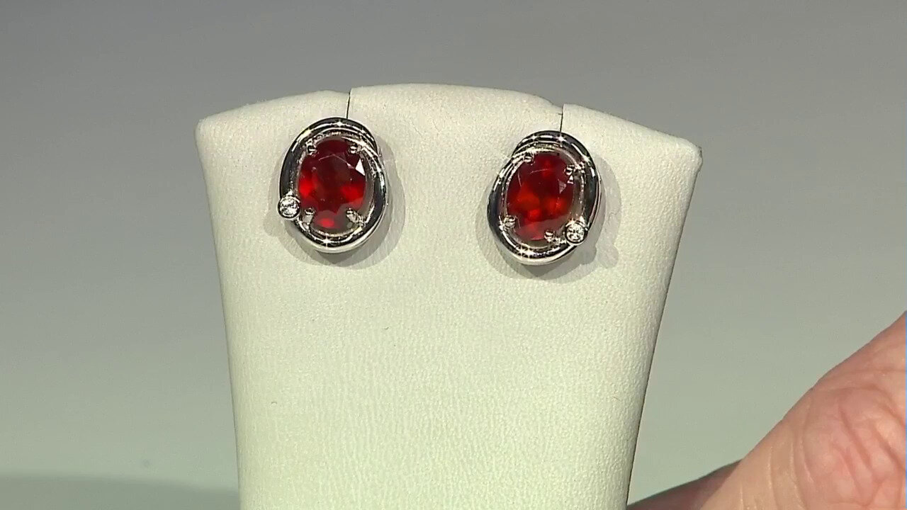 Video Hessonite Garnet Silver Earrings