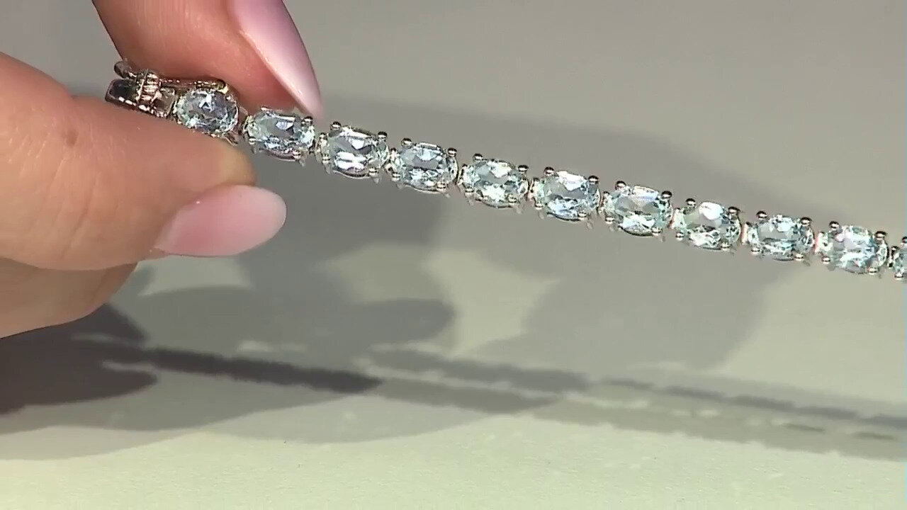 Video Brazalete en plata con Topacio azul cielo