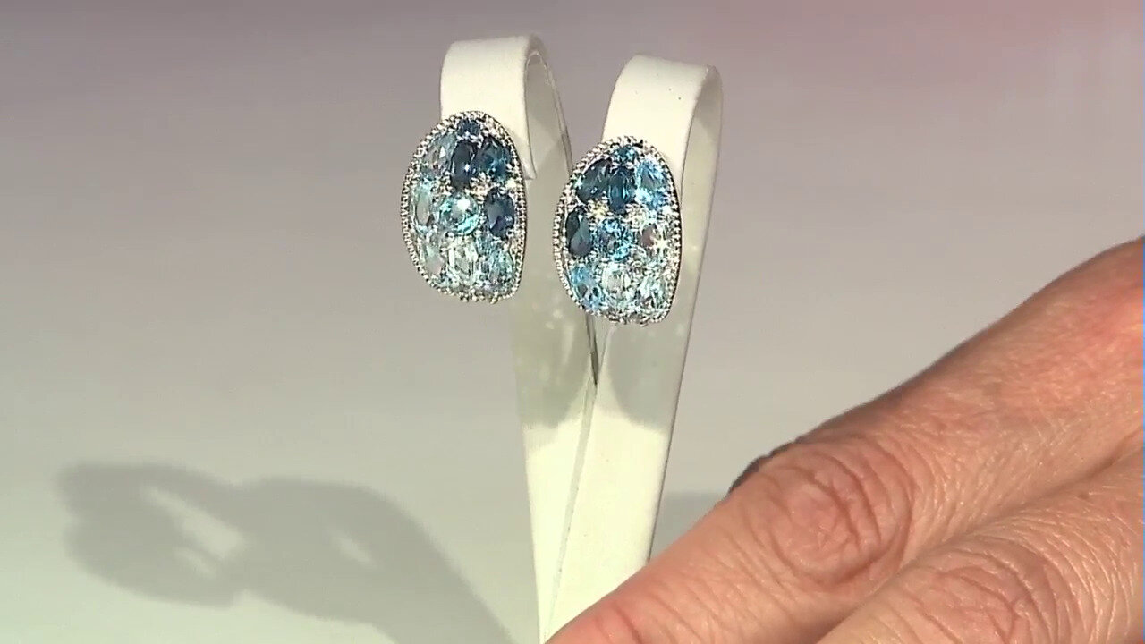 Video Boucles d'oreilles en argent et Topaze bleu de Londres