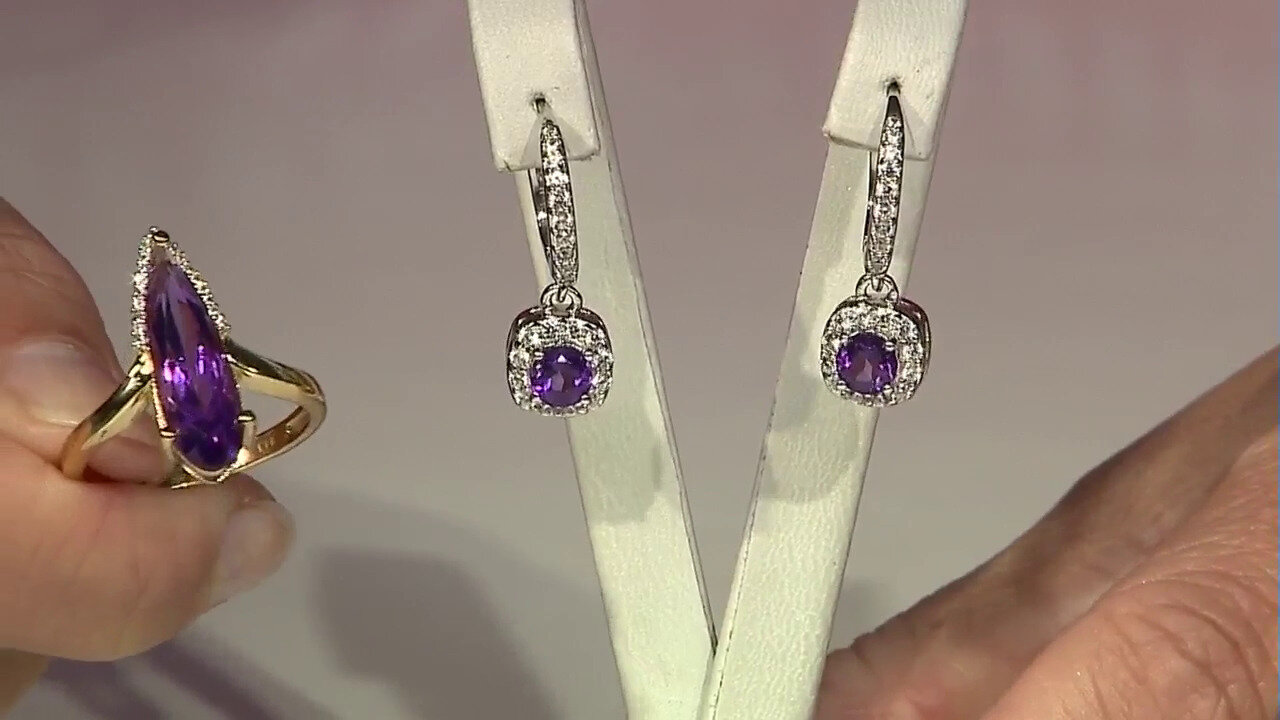 Video Siberian Amethyst Silver Earrings