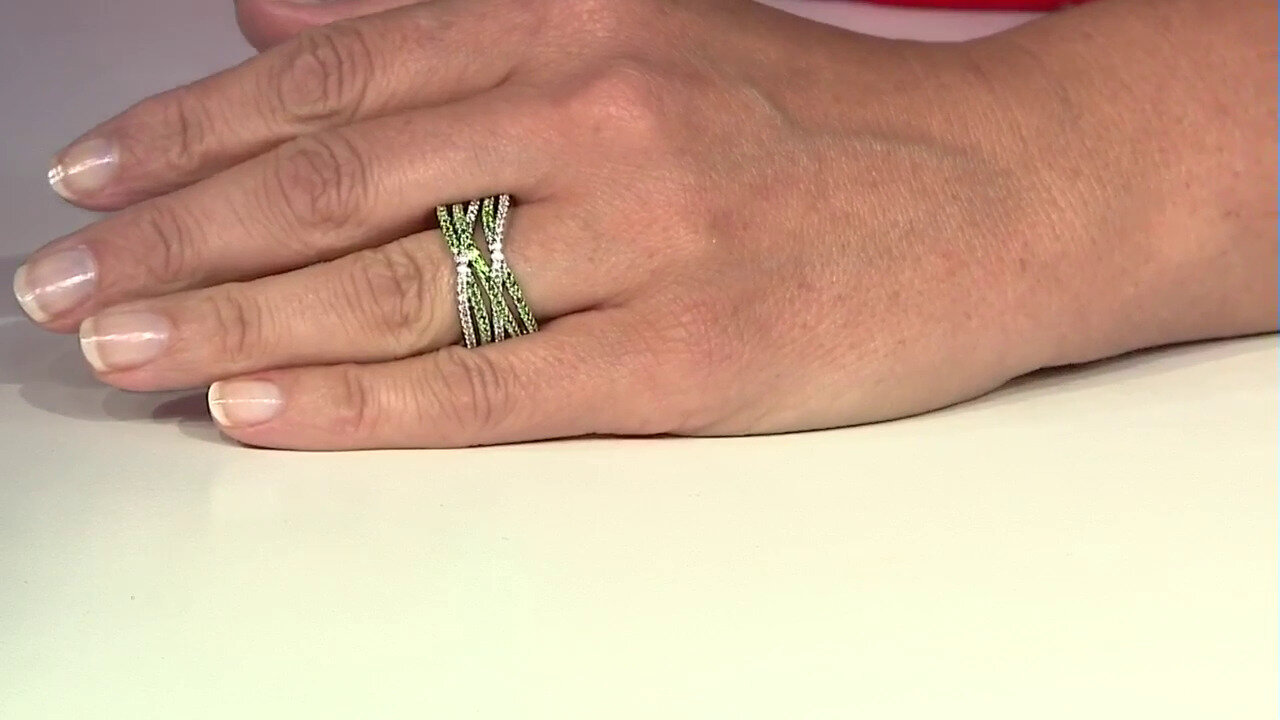 Video Bague en argent et Diopside de Russie