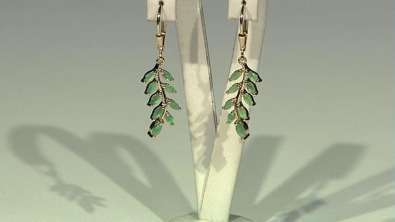 Video Boucles d'oreilles en argent et Emeraude de Socoto