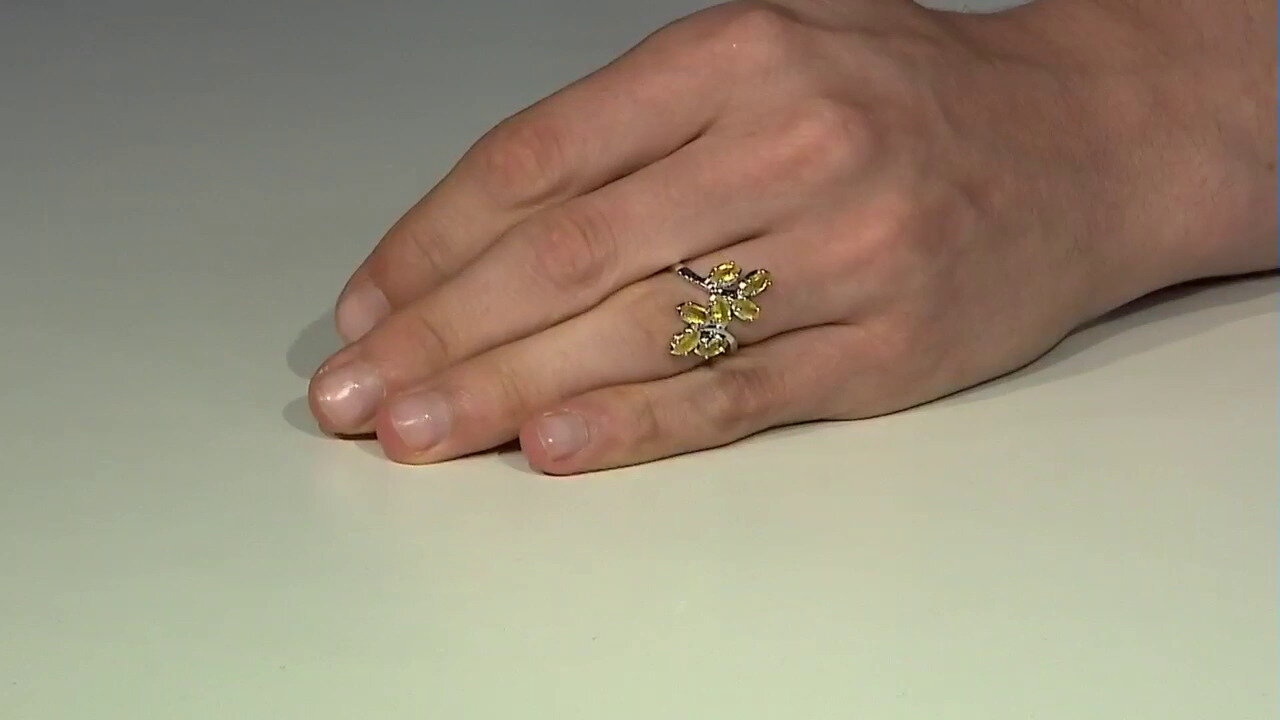 Video Anillo en plata con Zafiro amarillo de Madagascar