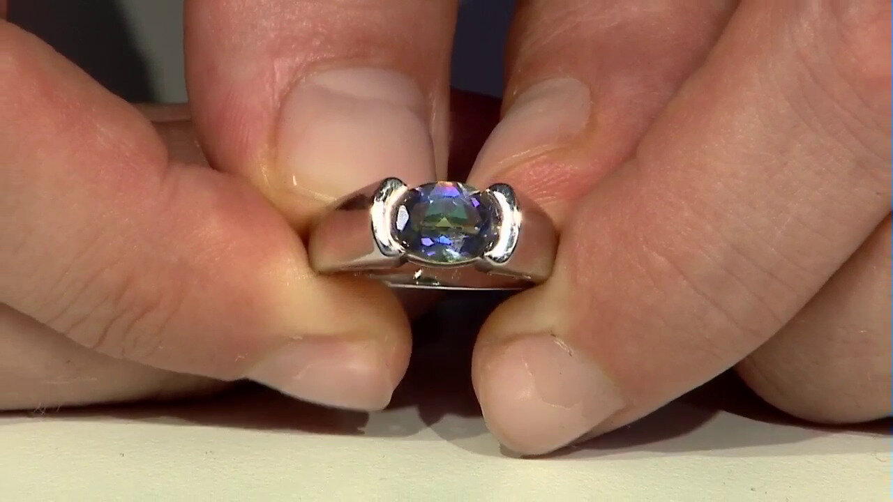 Video Bague en argent et Topaze bleue Mystique