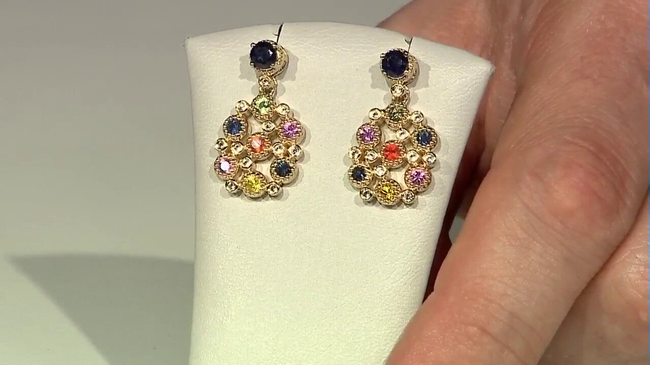 Video Madagascar Blue Sapphire Silver Earrings