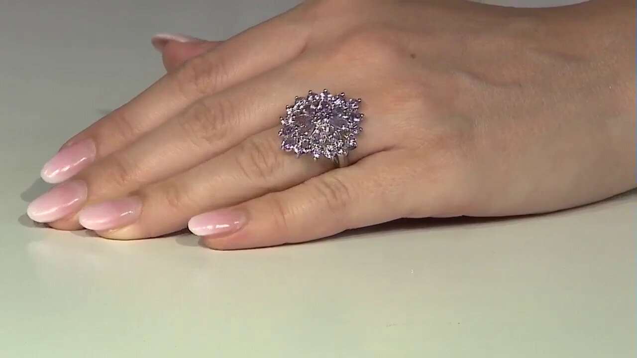 Video Bague en argent et Améthyste Rose de France