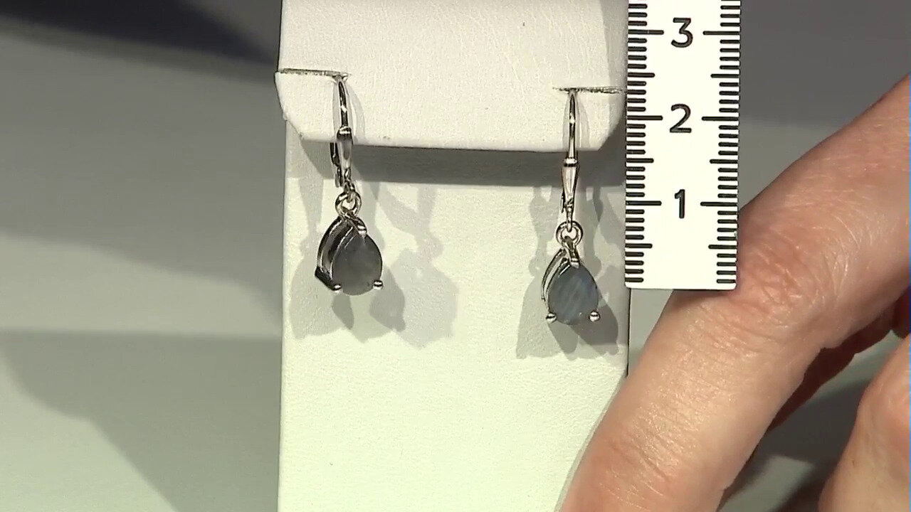 Video Labradorite Silver Earrings