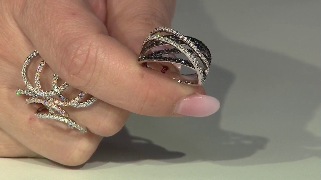 Video Gouden ring met zwarte diamanten (CIRARI)