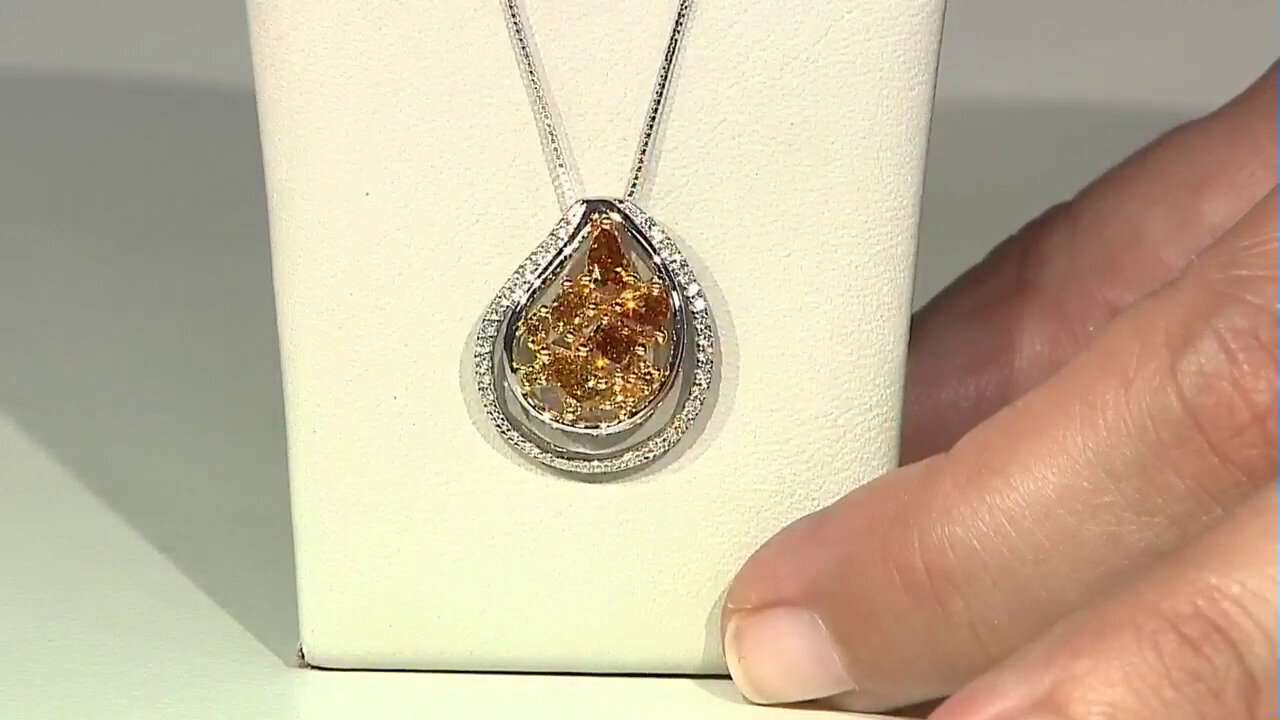 Video 18K SI2 Fancy Diamond Gold Necklace (CIRARI)