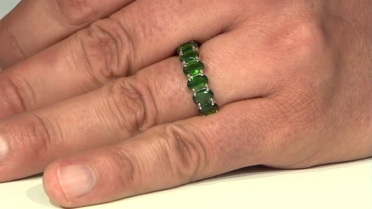 Video Bague en argent et Diopside de Russie