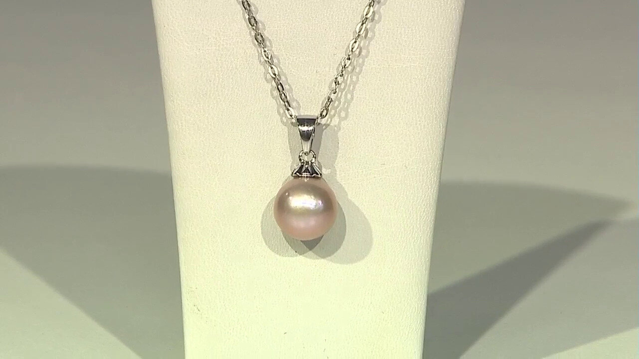 Video Peach Freshwater Pearl Silver Pendant