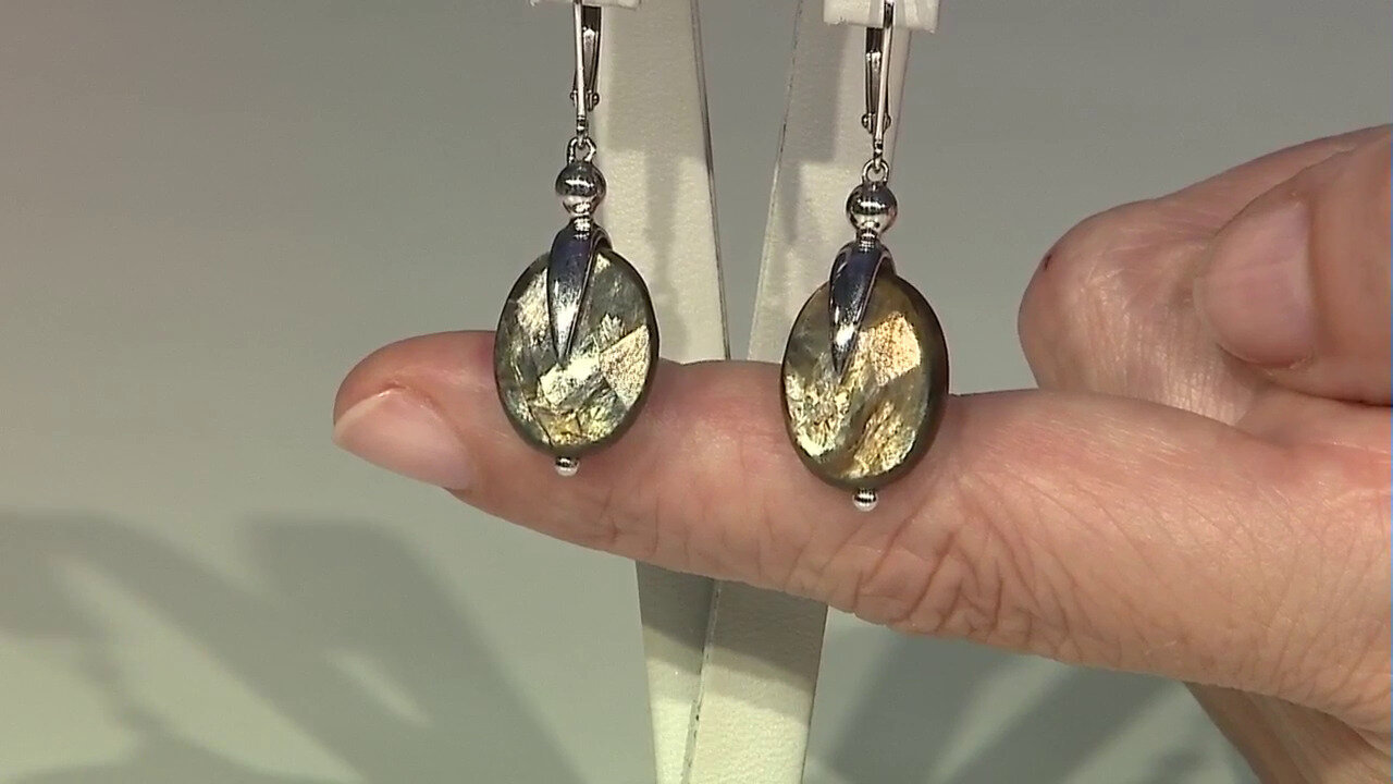 Video Boucles d'oreilles en argent et Mica doré