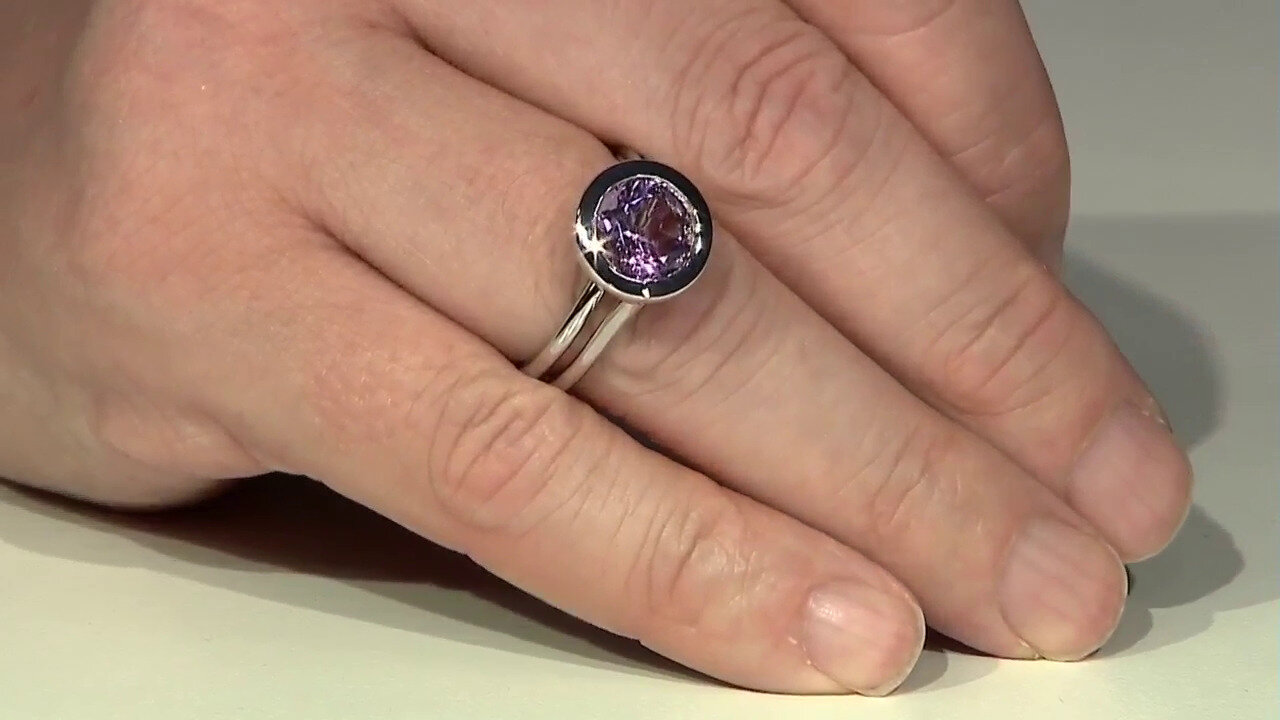 Video Bague en argent et Améthyste Rose de France