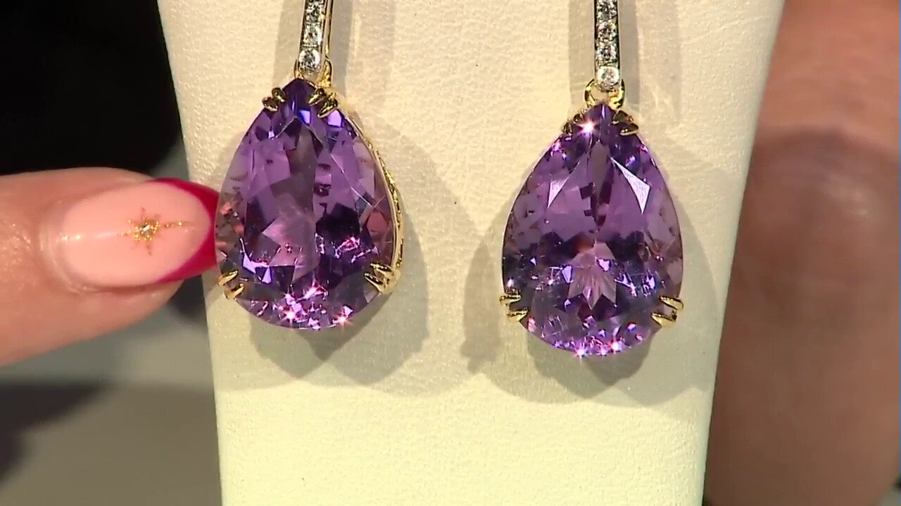 Video Amethyst Silver Earrings