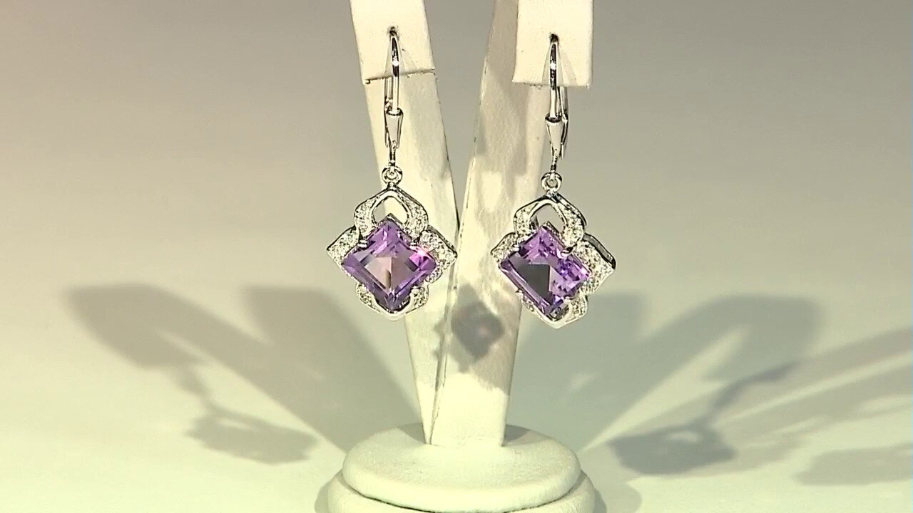 Video Boucles d'oreilles en argent et Améthyste