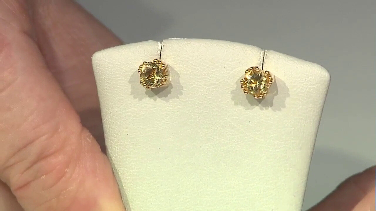 Video Boucles d'oreilles en argent et Béryl jaune