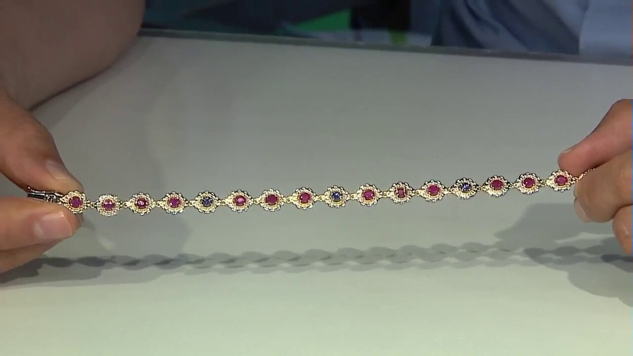 Video Burmese Ruby Silver Bracelet (Gems en Vogue)