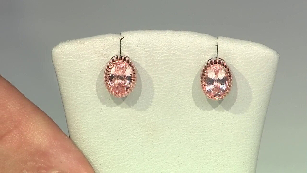 Video Morganite Silver Earrings (Gems en Vogue)