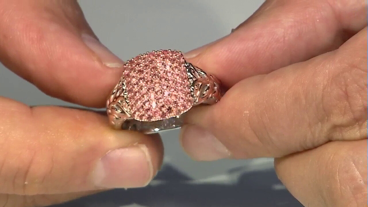 Video Zilveren ring met Padparadscha saffieren (Gems en Vogue)