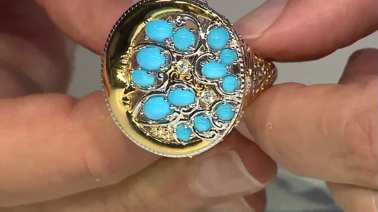 Video Zilveren ring met Sleeping Beauty Turkooisen (Gems en Vogue)