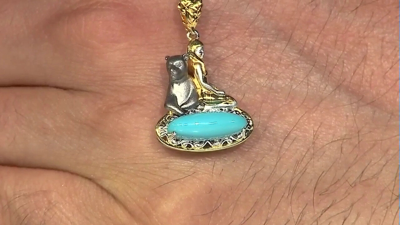 Video Sleeping Beauty Turquoise Silver Necklace (Gems en Vogue)