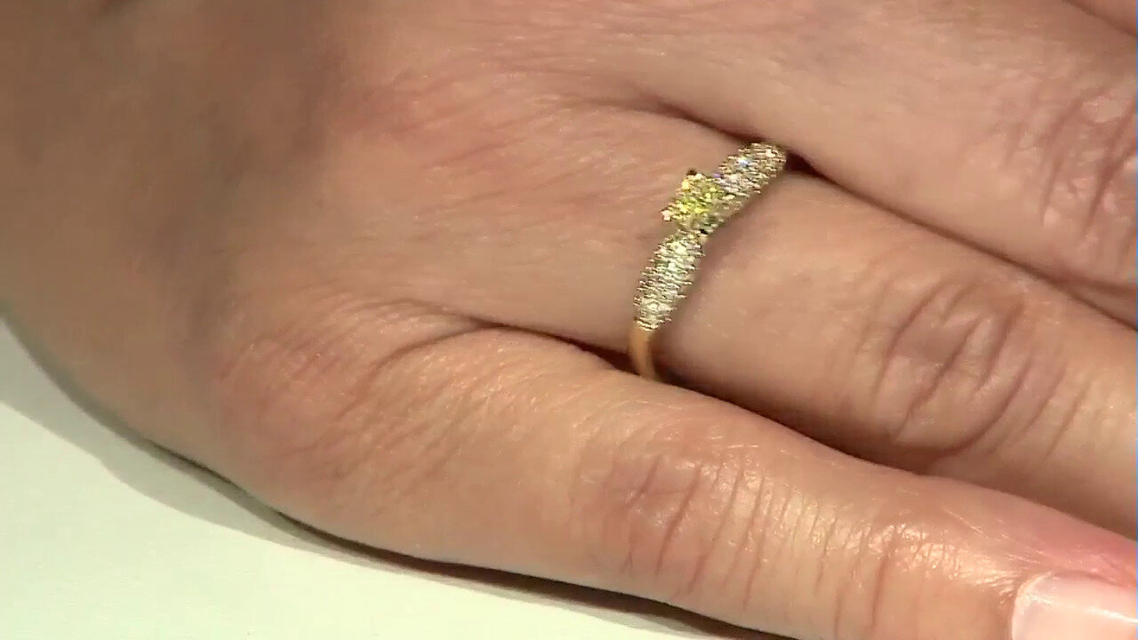 Video Bague en or et Diamant jaune SI1 (de Melo)