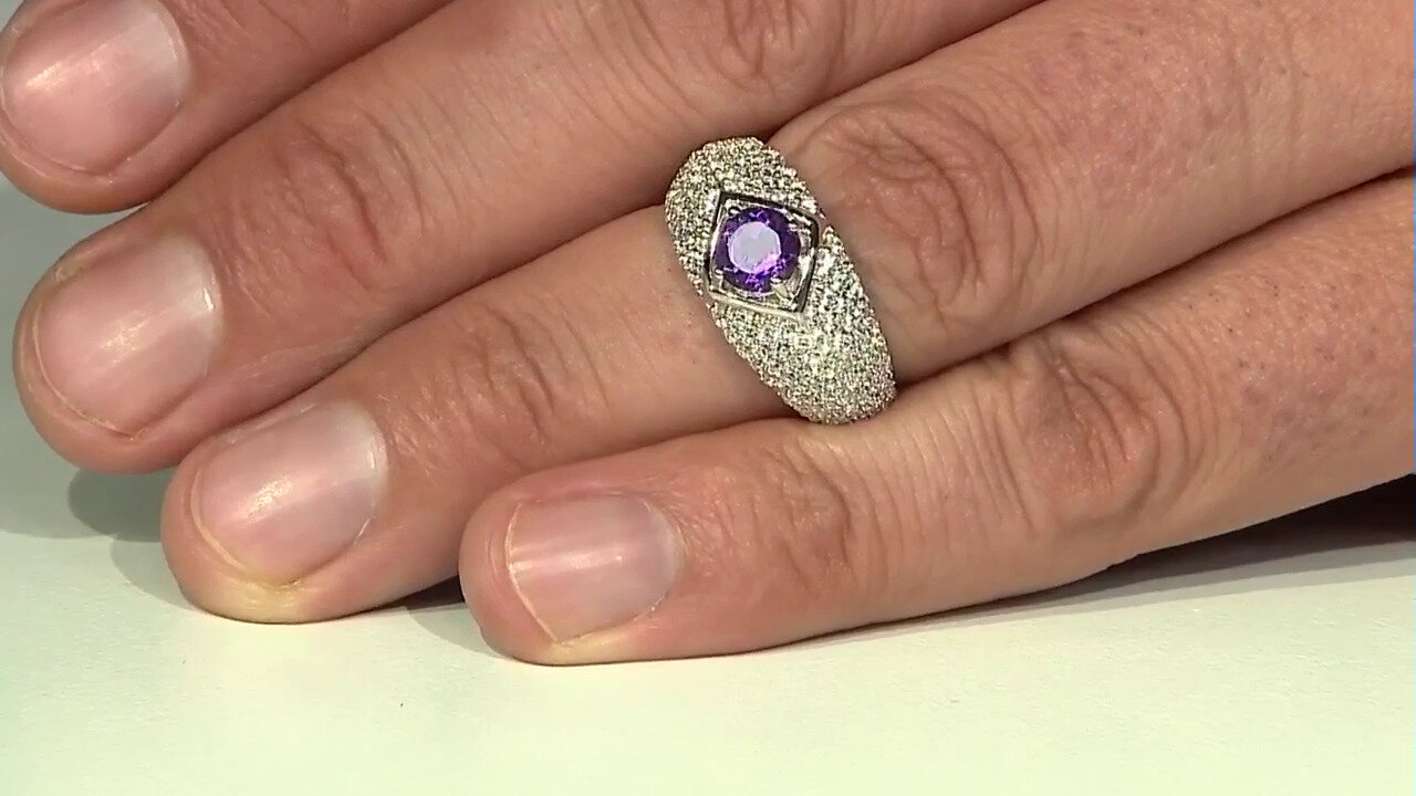 Video Anello in argento con Ametista Siberiana (de Melo)