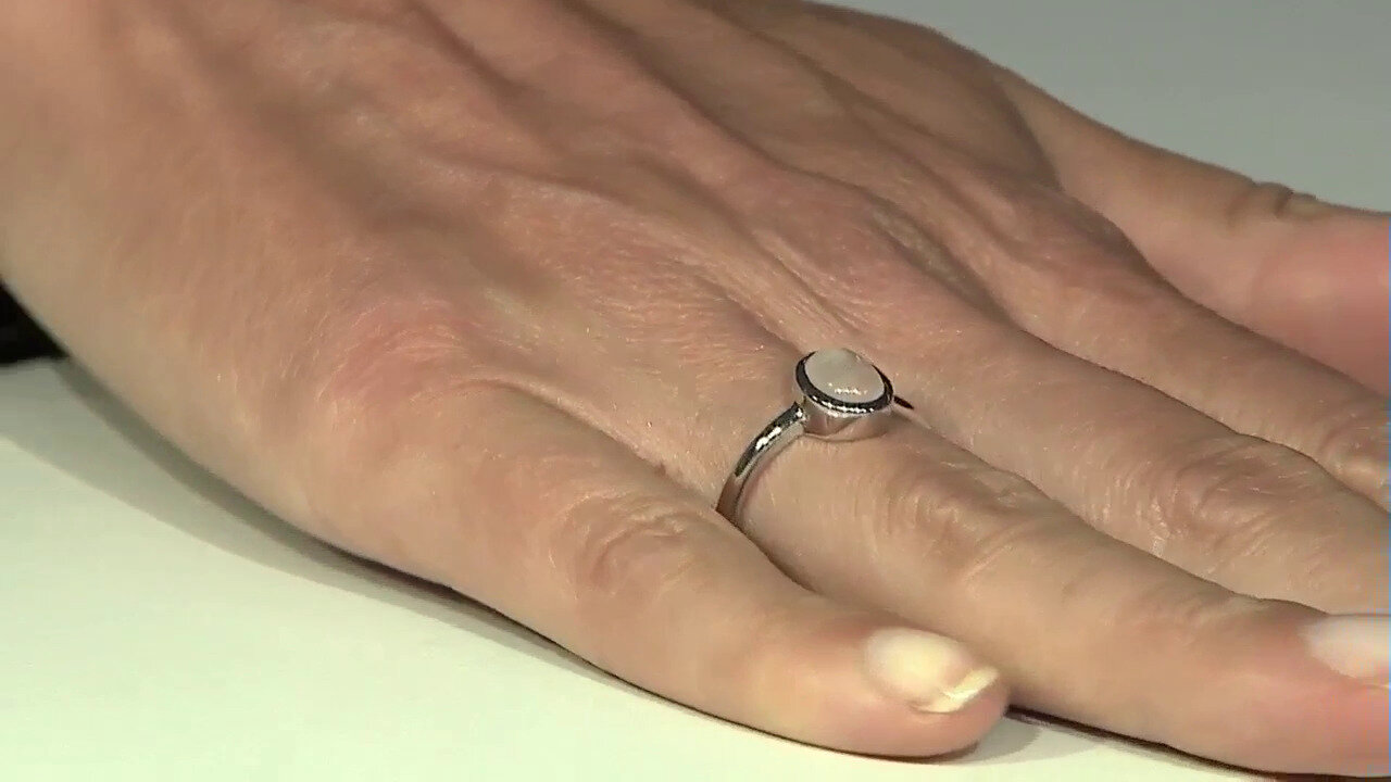 Video Rose Quartz Silver Ring (MONOSONO COLLECTION)