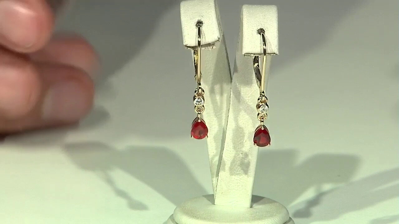 Video 9K Tanzanian Ruby Gold Earrings