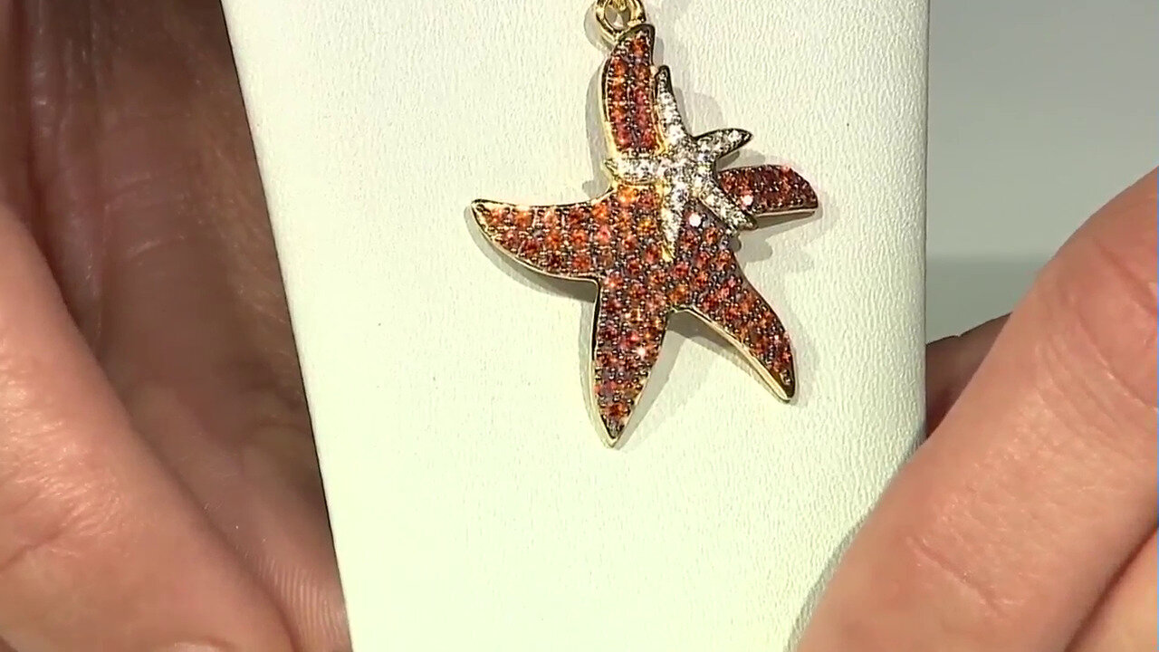 Video Pendentif en argent et Zircon cognac