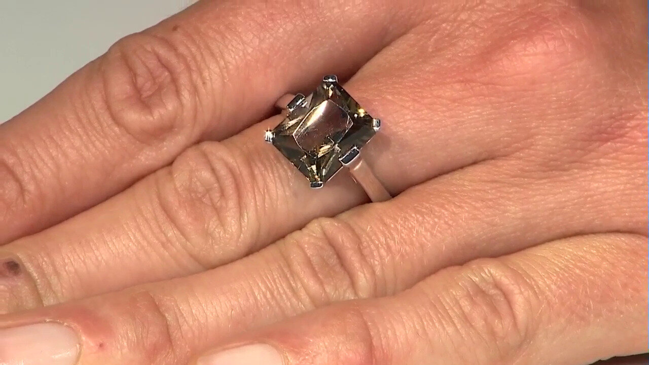 Video Smoky Quartz Silver Ring