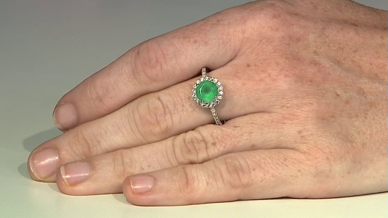 Video Green Onyx Silver Ring