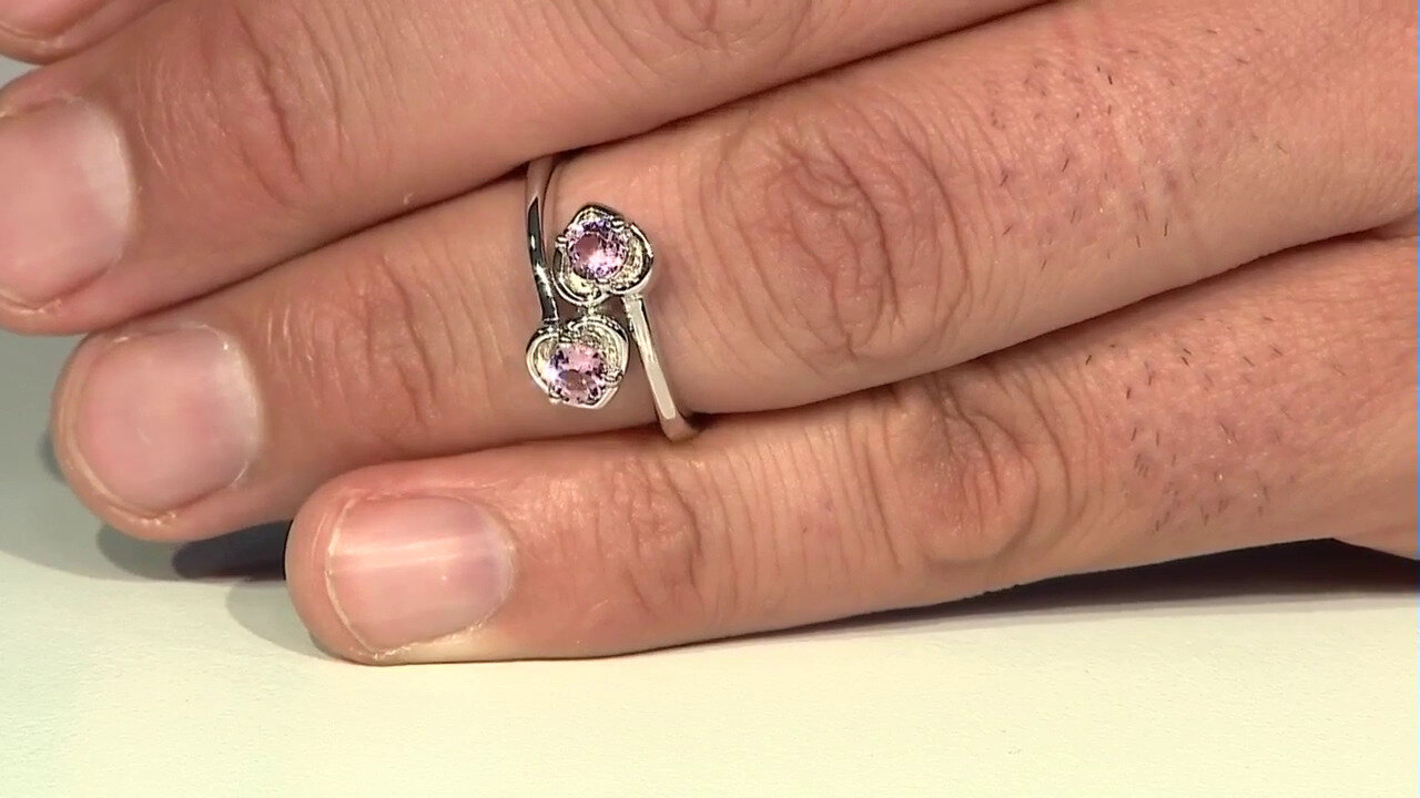 Video Nigerian Pink Tourmaline Silver Ring