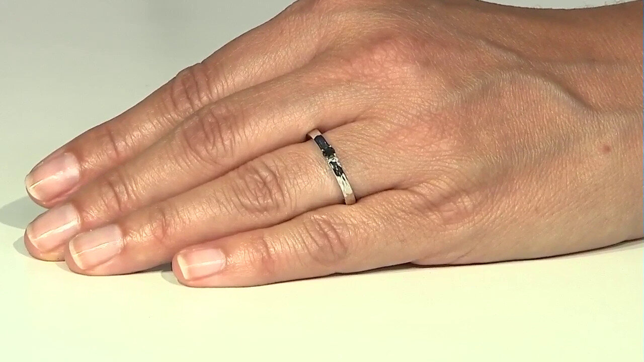 Video Black Diamond Silver Ring