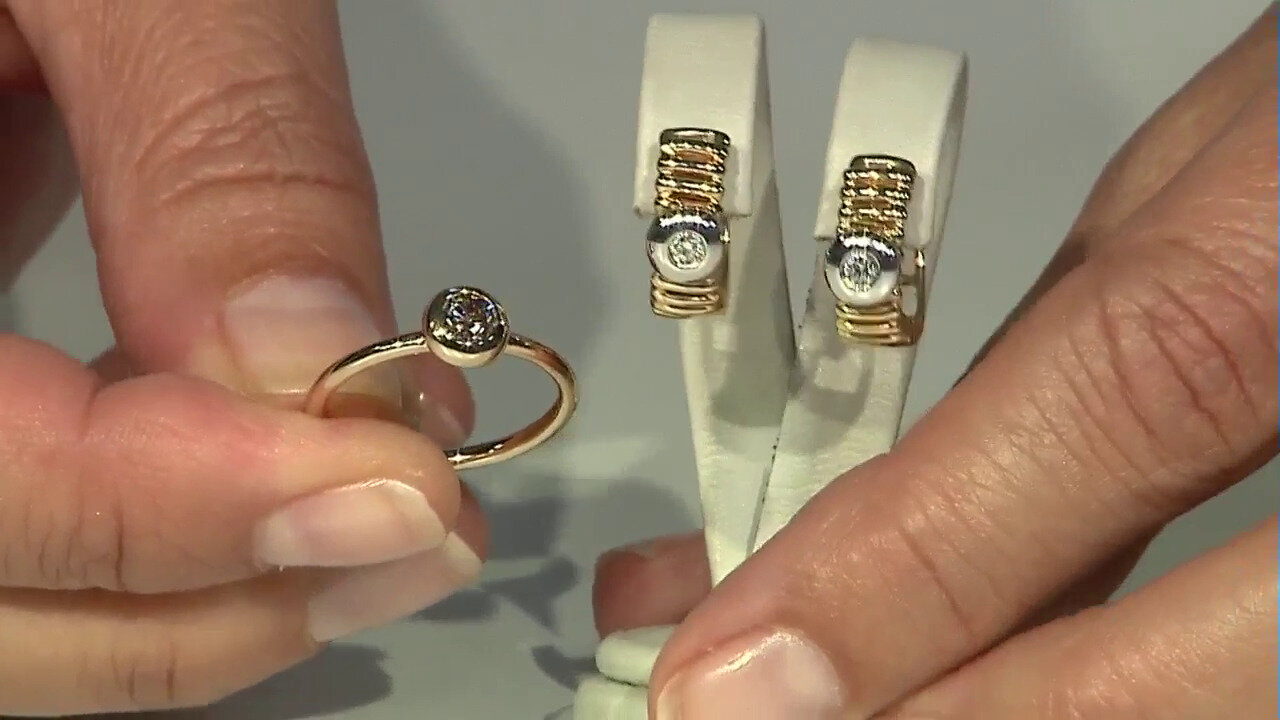 Video 14K SI2 (I) Diamond Gold Earrings