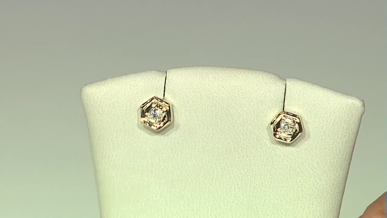 Video 9K SI1 (H) Diamond Gold Earrings