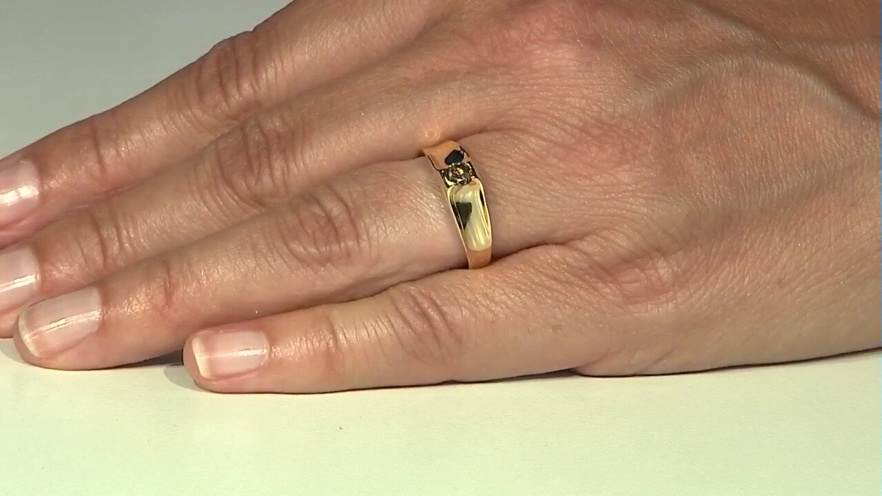 Video Zilveren ring met een I3 Champagne Diamant