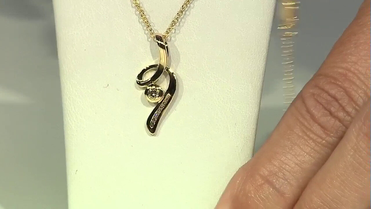 Video I3 Champagne Diamond Silver Necklace