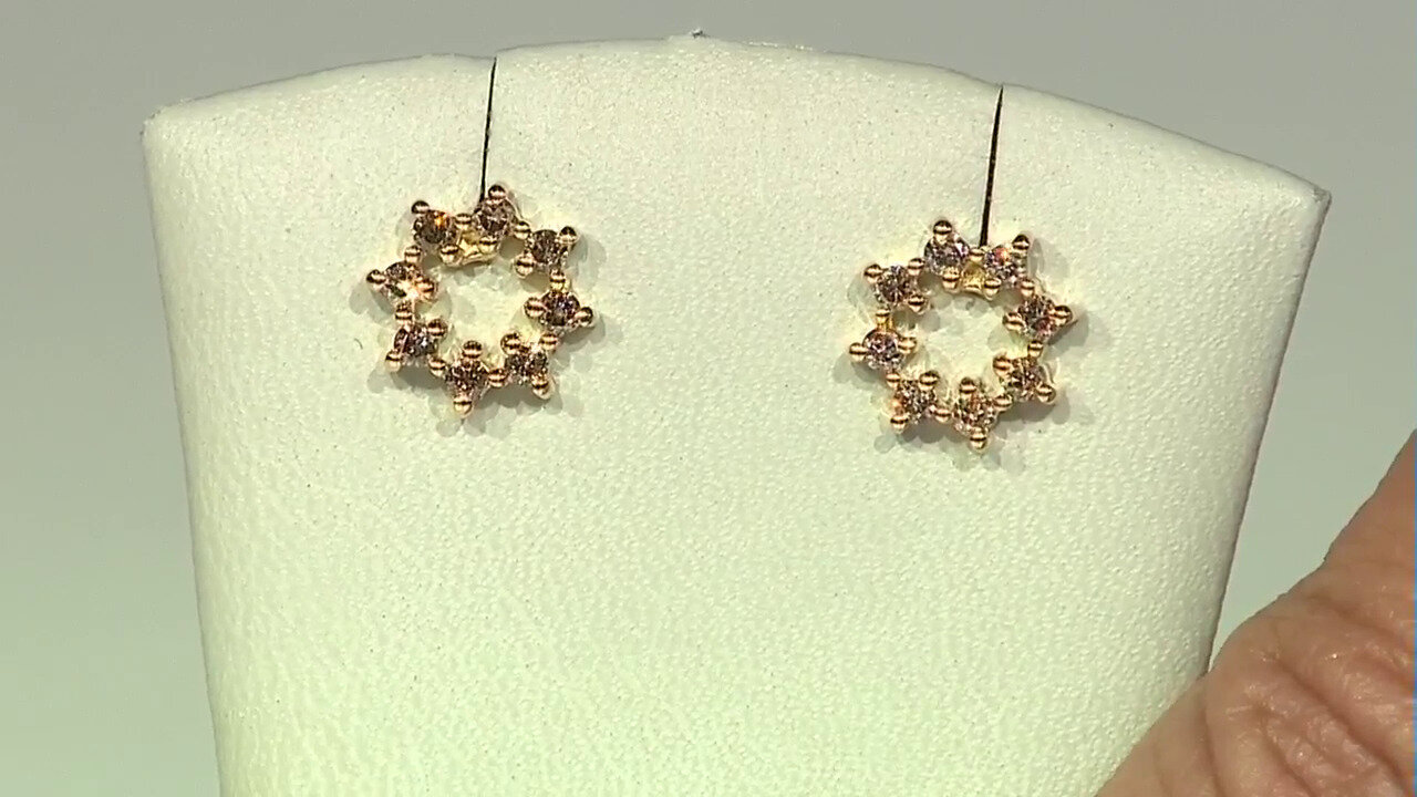 Video I3 Champagne Diamond Silver Earrings