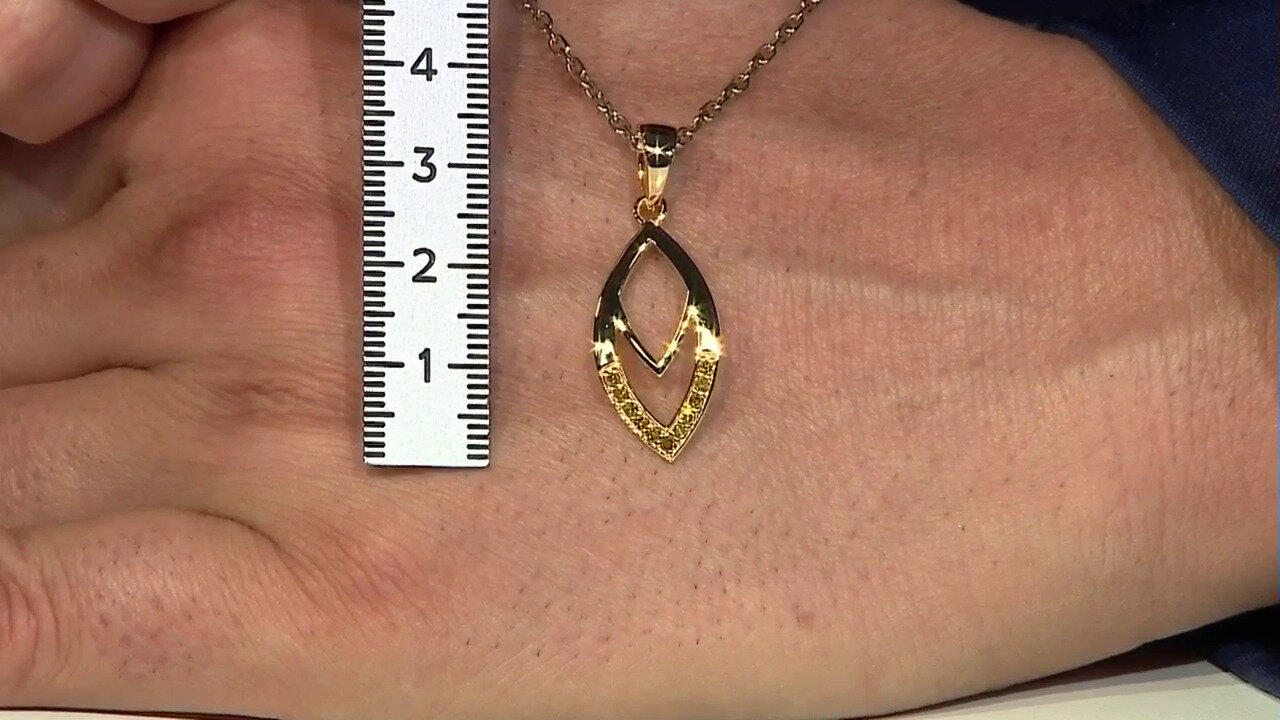 Video I3 Yellow Diamond Silver Pendant