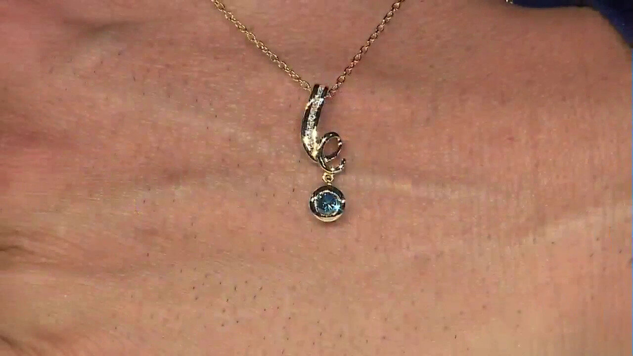 Video Collier en argent et Diamant bleu I3