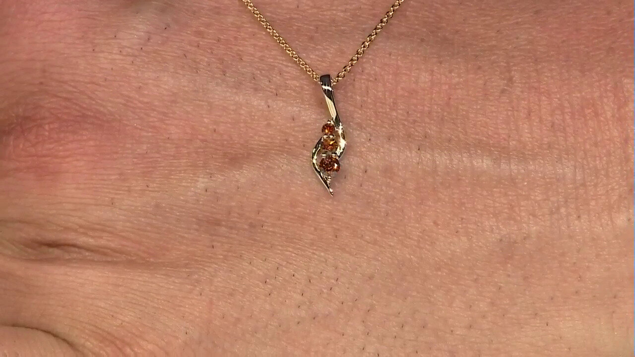 Video 9K I3 Red Diamond Gold Necklace