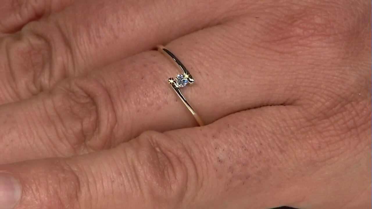 Video Gouden ring met een Loepzuivere (F) Diamant