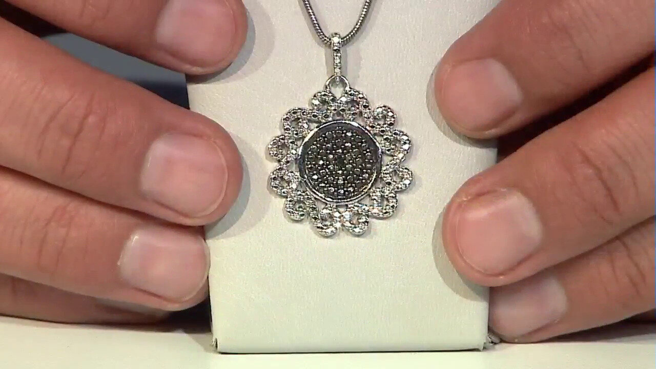 Video Black Diamond Silver Pendant